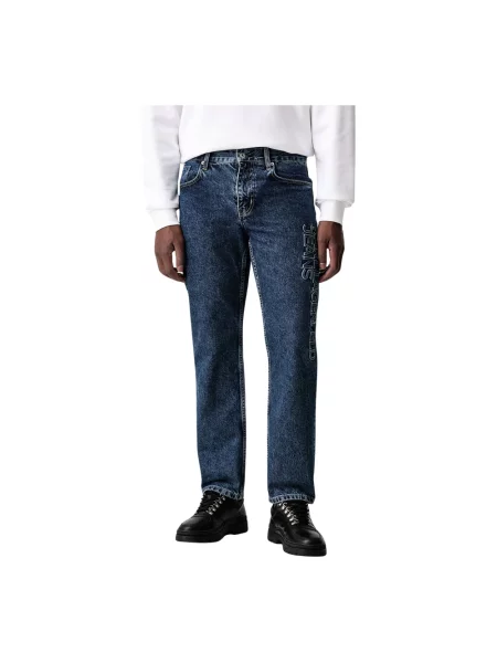 Jeansy straight leg Karl Lagerfeld niebieskie