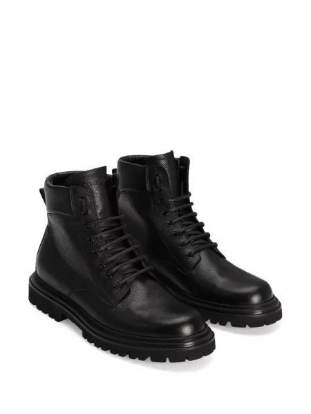 Botine Dolce & Gabbana cu șireturi din piele negru