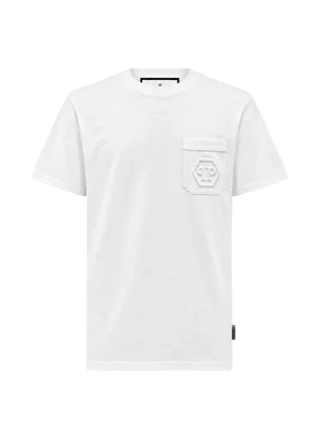 Tricou Philipp Plein cu decolteu rotund alb