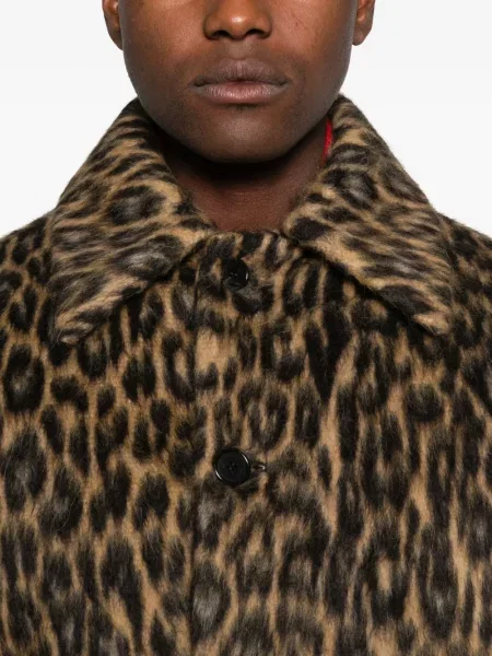 Palton Lanvin cu imagine cu imprimeu animal print maro