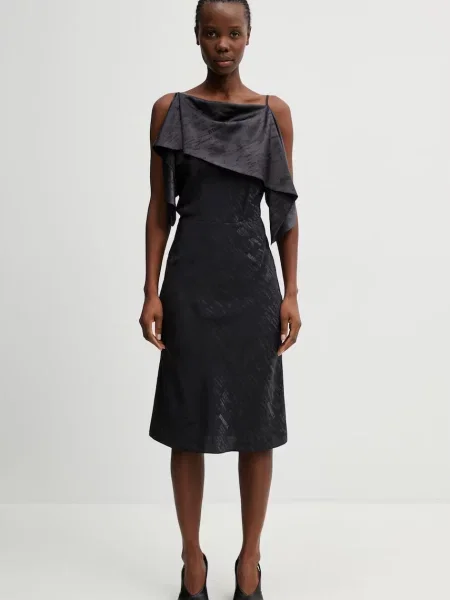 Maison Margiela rochie asimetrică negru