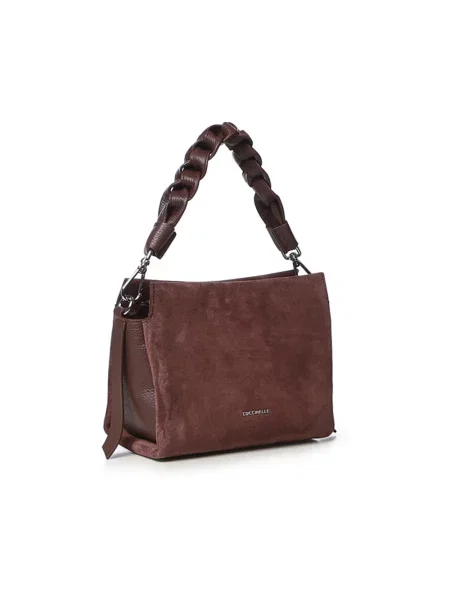 Coccinelle torebka crossbody zamszowa brązowa