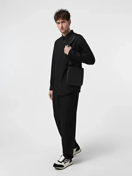Льняная рубашка Armani Exchange черная