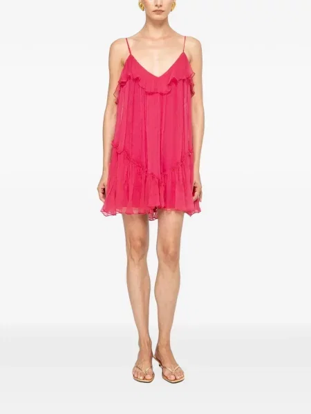 Rochie mini Nissa de mătase roz