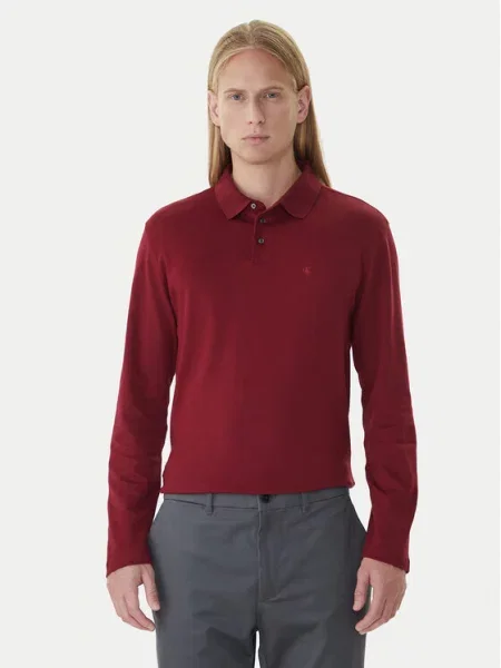 Calvin Klein Koszulka Polo Z Dżerseju rot bordowa