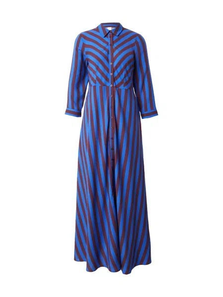 YAS Rochie tip bluză YASSAVANNA regal / ciocolatiu albastru