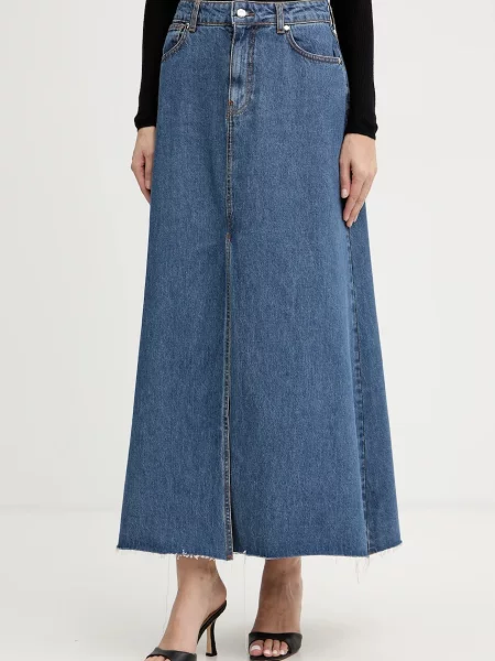 Silvian Heach fustă jeans KEBE maxi evazați albastru