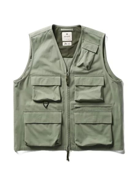 Vestă Snow Peak cu model herringbone verde