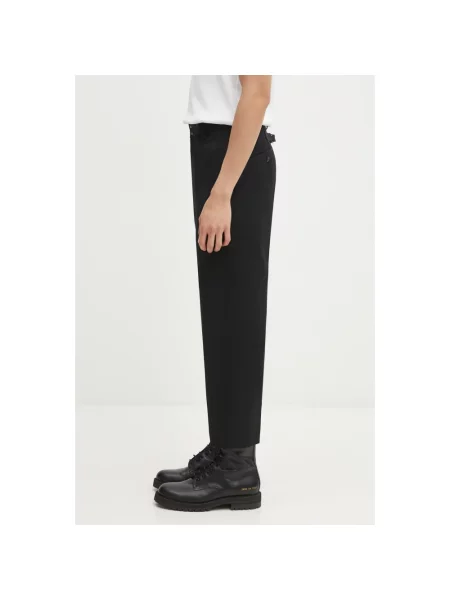 Visvim spodnie z dodatkiem wełny PASTORAL HW SLACKS czarne