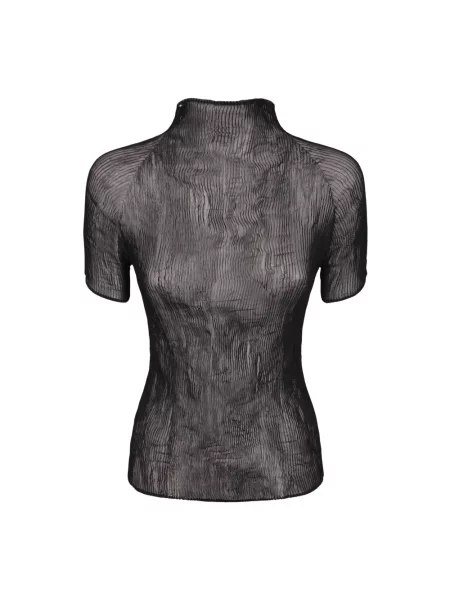 Bluzka Issey Miyake szyfonowa czarna