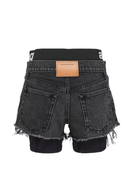 Pantaloni scurți Alexander Wang cu autograf negru