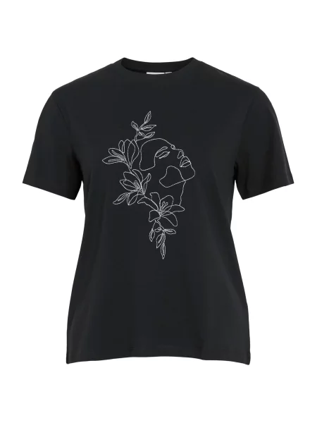 VILA Tricou VINORA negru alb