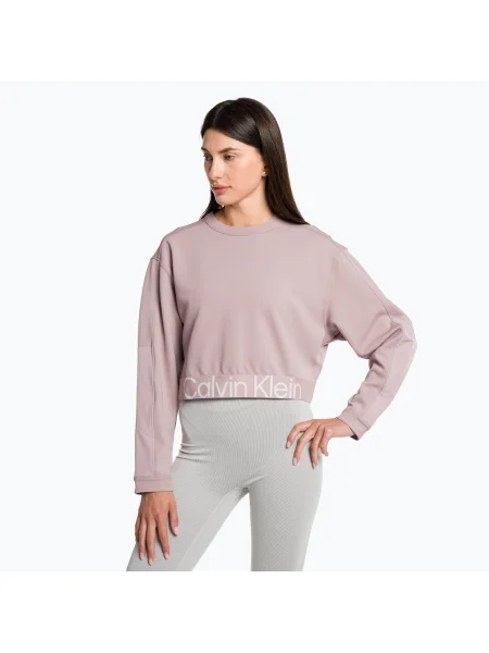 Дамски пуловер Calvin Klein Pullover sweatshirt gray rose розово