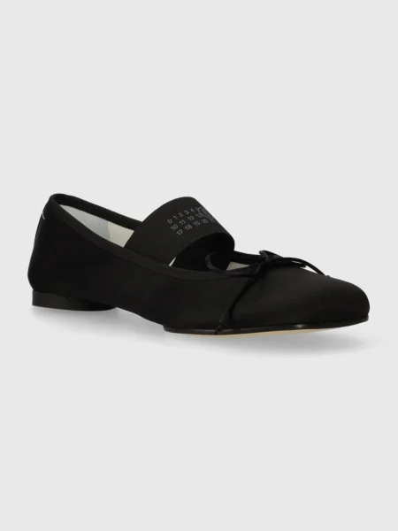 Balerini Mm6 Maison Margiela din satin negru