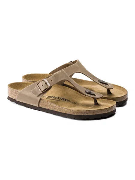 Klapki Birkenstock skórzane brązowe