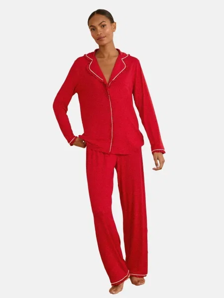 Love & roses Pijama roșu alb