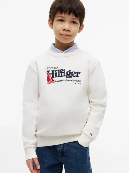 Tommy Hilfiger dukserica za djecu od pamuka bijela