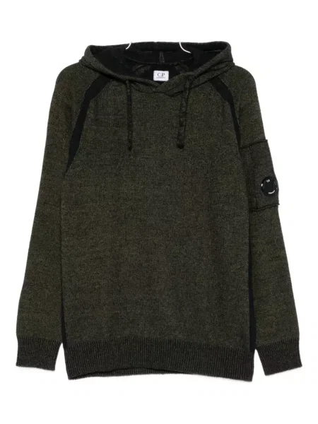Pulover C.p. Company din fleece cu glugă verde
