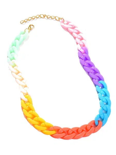 SOHI Verižica Shubhangi svetlo / rumena / lila / korala modra