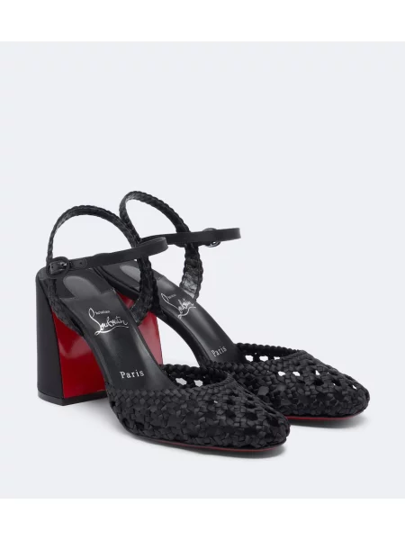 Pantofi cu toc Christian Louboutin din satin negru