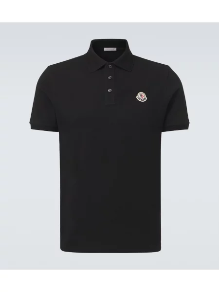 Tricou polo Moncler cu autograf negru