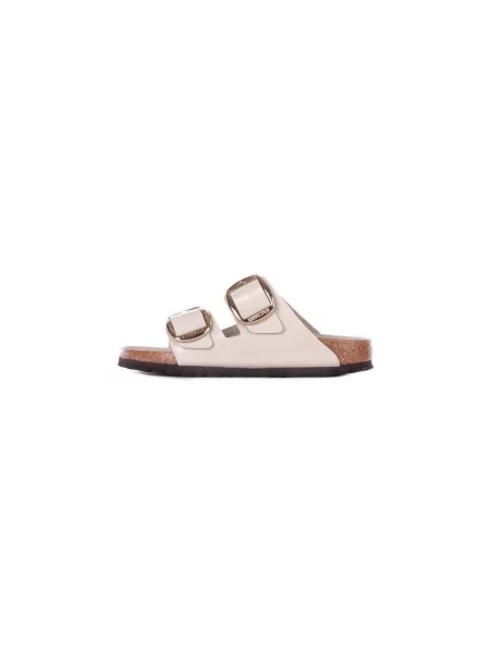 Tenisky Birkenstock Arizona Big Buckle Natural Leather Patent High-Shine Oyster EUR 37 béžové
