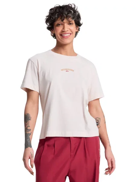 QUIKSILVER Póló sötét bézs / bordó / természetes fehér