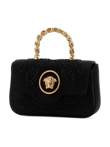 Top Versace skórzany czarny