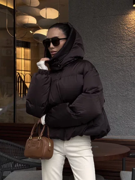 Пуховик Jadone Fashion коричневый