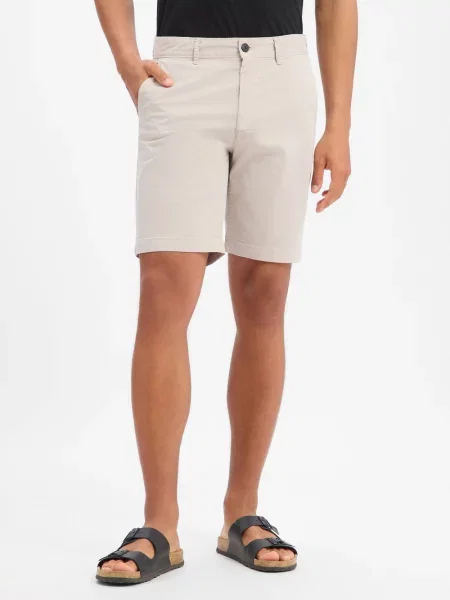 Szorty chinosy o kroju slim fit z mieszanka bawełny model CHINO-SLIM-SHORTS' Boss Orange beżowe