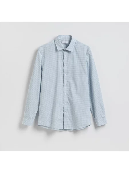 Reserved Kostkovaná košile regular fit bleděmodrá