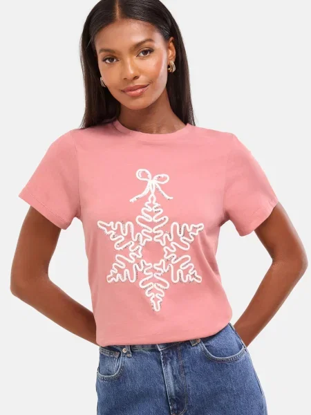 Lipsy Tricou portocaliu somon / argintiu alb