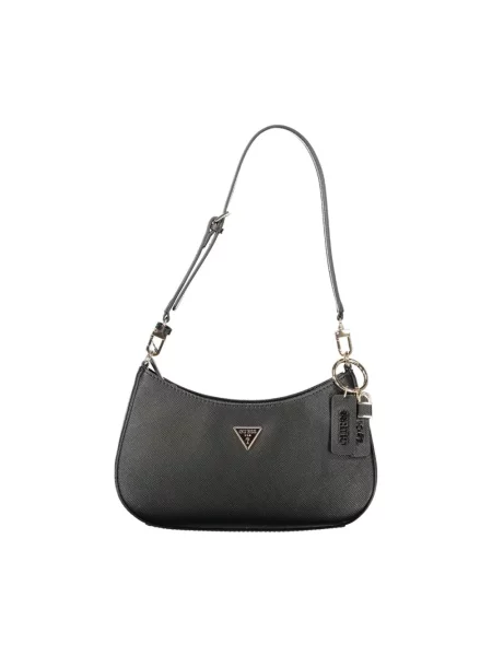 Lniana torebka Guess czarna