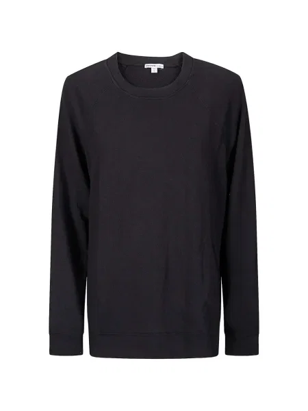 Hanorac crewneck James Perse cu decolteu rotund negru