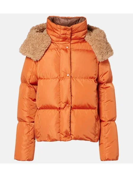 Geacă cu puf Moncler portocaliu