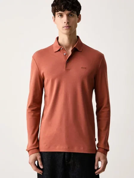 Tricou polo Boss portocaliu
