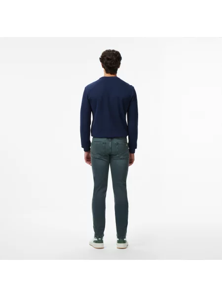 Lacoste Spodnie Jeansowe O Dopasowanym Kroju granatowe