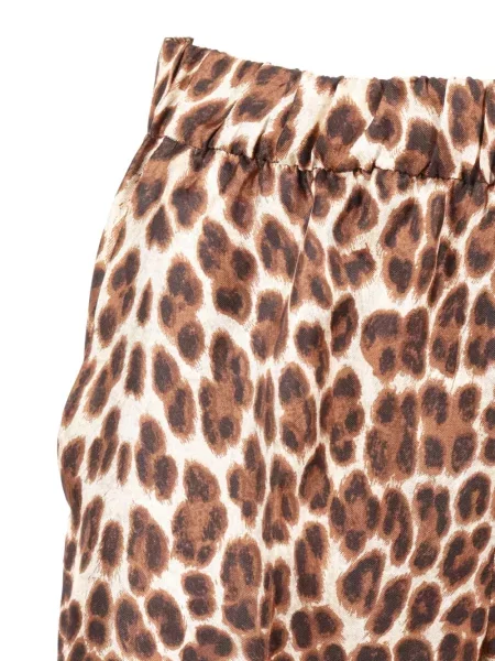 Pantaloni P.a.r.o.s.h. de mătase cu imagine cu model leopard maro