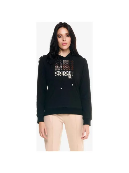 Bluza z kapturem Leone Winter Chic S czarna