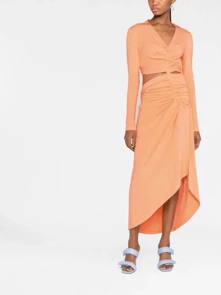 Drapiruotas kostiumas suknele Off-white balta