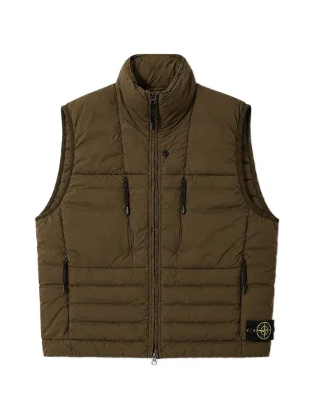 Vestă din puf Stone Island cu strasuri maro