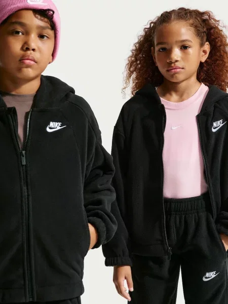 Nike melegítőfelső kapucnival gyerek polár Club Fleece fekete