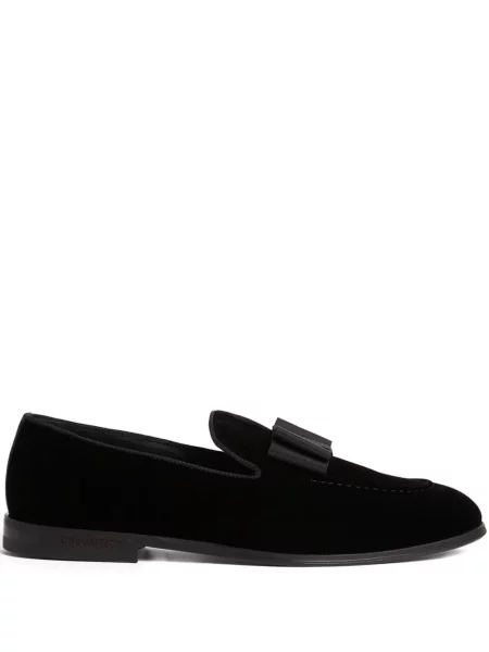 Pantofi loafer Dsquared2 cu funde de catifea negru