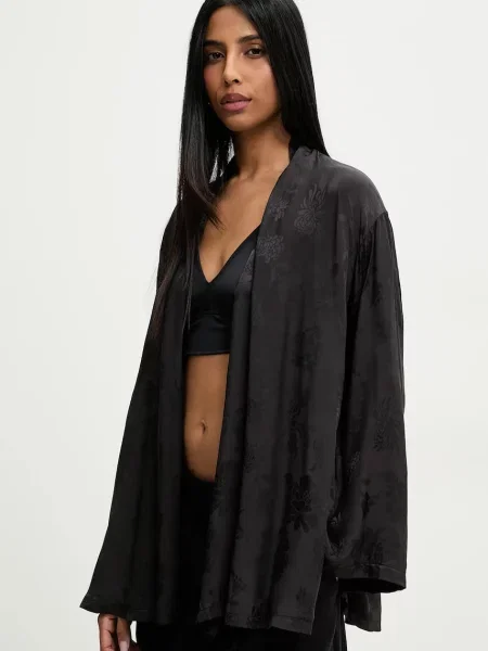 Сако Answear Lab без закопчаване с десен черно