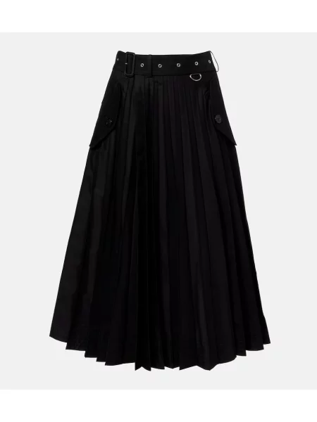 Cu centură fustă midi Sacai negru