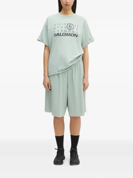 Тениска Mm6 Maison Margiela с принт зелено