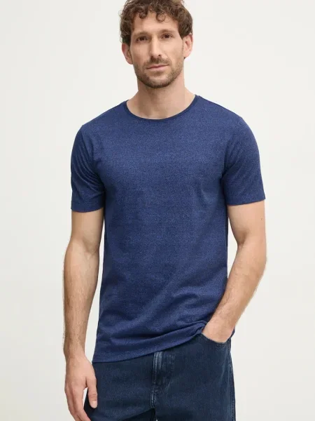 Тениска Lindbergh с меланжов десен тъмносиньо