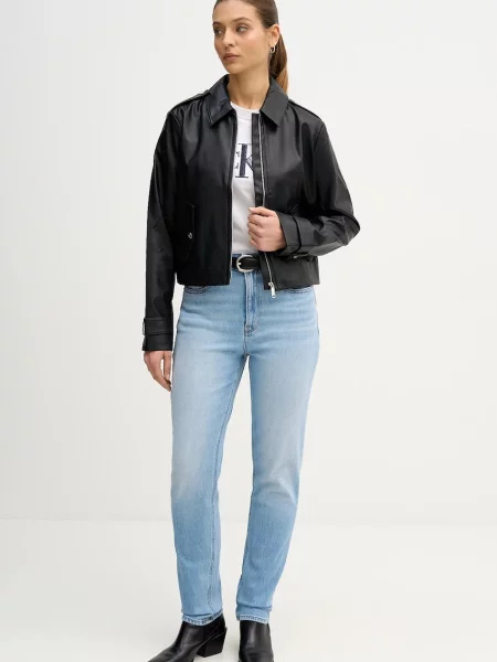 Calvin Klein Jeans jeansy high waist niebieskie