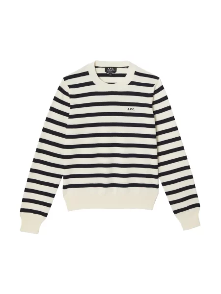 Sweter A.p.c. w paski z paskiem czarny