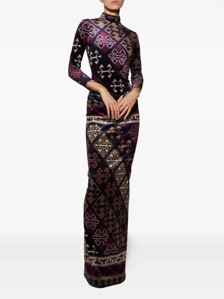 Rochie maxi Burc Akyol de catifea de costum albastru